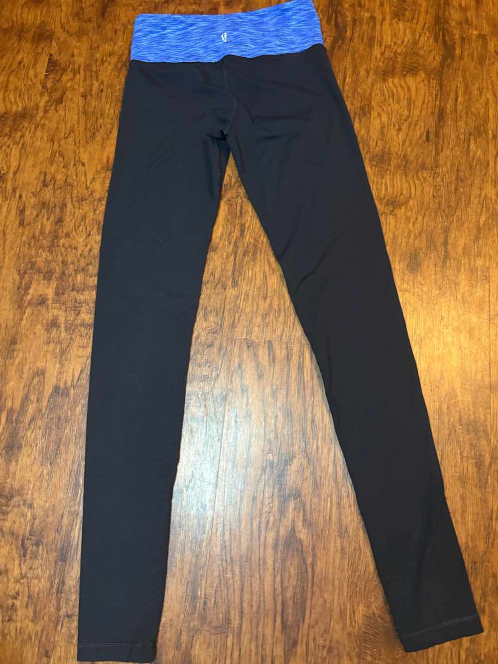 lululemon athletica Black Leggings with Blue Waistband
